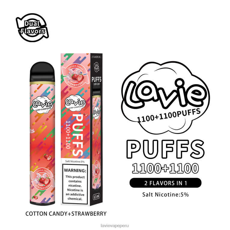LAVIE BAR Switch 2200 bocanadas algodon de azucar/fresa 600LL293 - Venta Vape Lavie