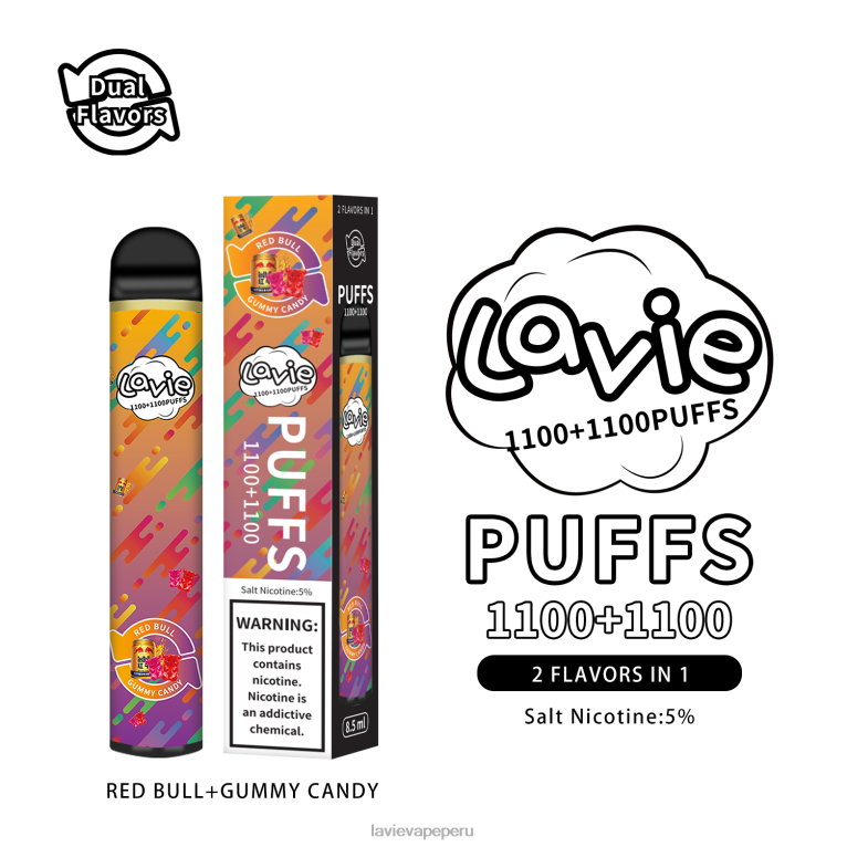 LAVIE BAR Switch 2200 bocanadas toro rojo/caramelo de goma 600LL299 - Venta Vape Lavie